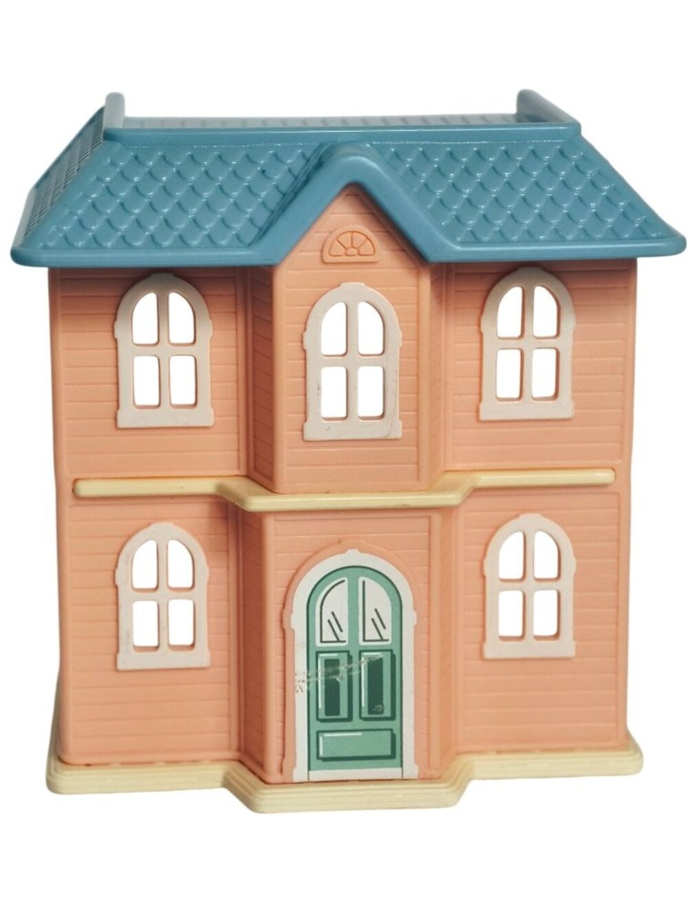 VTG Little Tikes Grand Mansion 4" Dollhouse 5554 Peach Blue Two-Story Playhouse